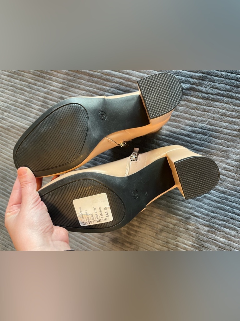 MIA Beige Block Heel Ankle Booties | Size 9 NEW - Picture 5 of 6